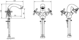 Смеситель для раковины Boheme Flora бронза 311-FL